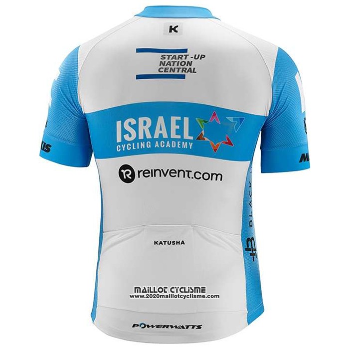 2020 Maillot Ciclismo Israel Cycling Academy Bleu Clair Blanc Manches Courtes et Cuissard